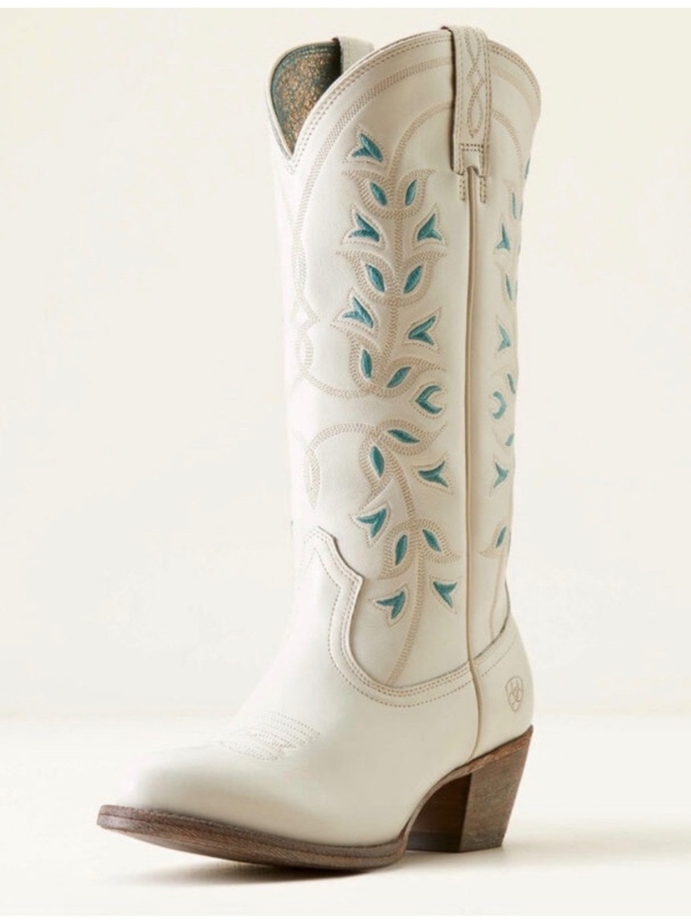 Ariat Desert Holly Western Cowboy Boots White Leather embroidered Women’s 9.5